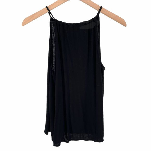 Wilfred Aritzia black halter swing gathered neck relaxed tank top extra small - Picture 1 of 10